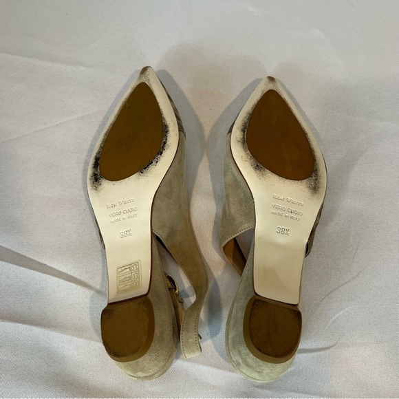 Ron White Designer Leopard Print Pointed Toe Suede Flats Size 38.5 - Picture 3 of 3